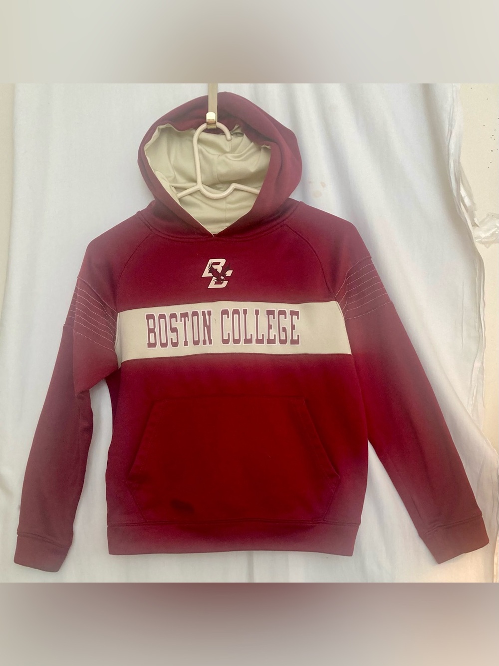 Boston College Maroon & Cream Pullover Hoodie Size Youth M